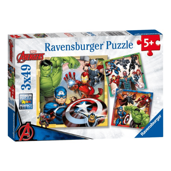 PUZZLE  08040 AVENGERS 3X49PCS