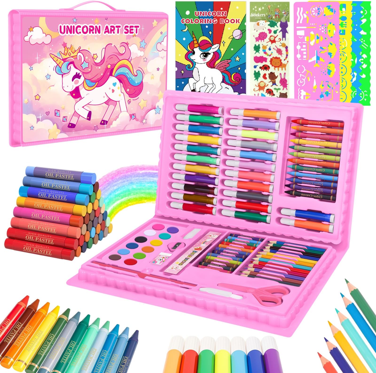 UNICORN & MOON ROCKET ART SET BOX DRAWING