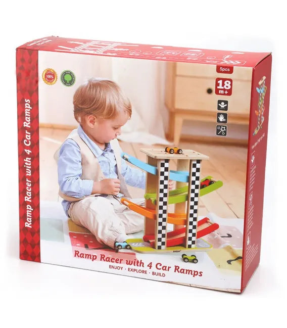 PH05W007 RAMP RACER WITH 4 CAR RAMPS